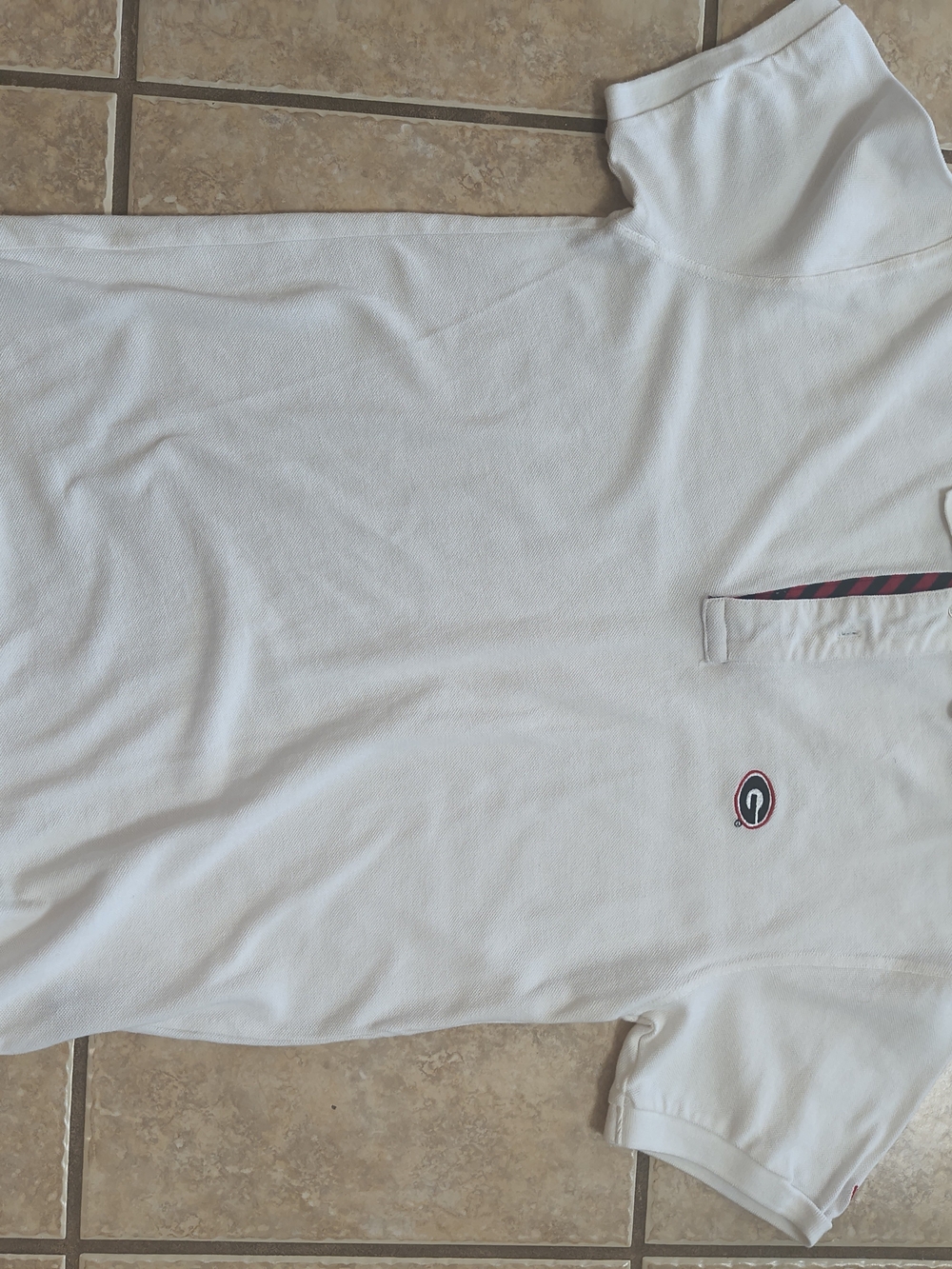 White Penington And Wales Georgia Bulldogs Polo Shirt with Red-Black Trim